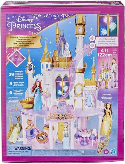Disney Princess Celebration Slott - dukkehus med lyd og lys - 3 etasjer og 29 deler - 122 cm