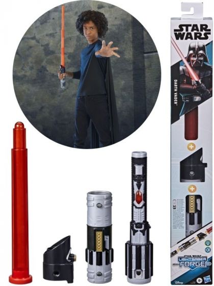 Star Wars Lightsaber - Forge Darth Vader-sverd til rollelek - forlengbart sverdblad med lydeffekter og lys - rød