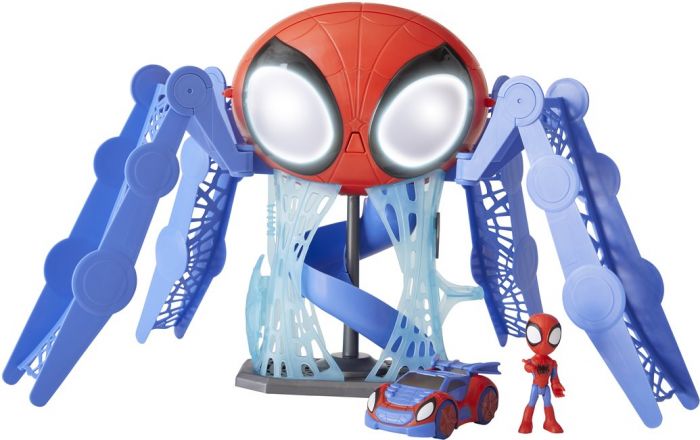 SpiderMan Spidey and his Amazing Friends Web-Quarters lekesett med lys og lyd - figur og kjøretøy