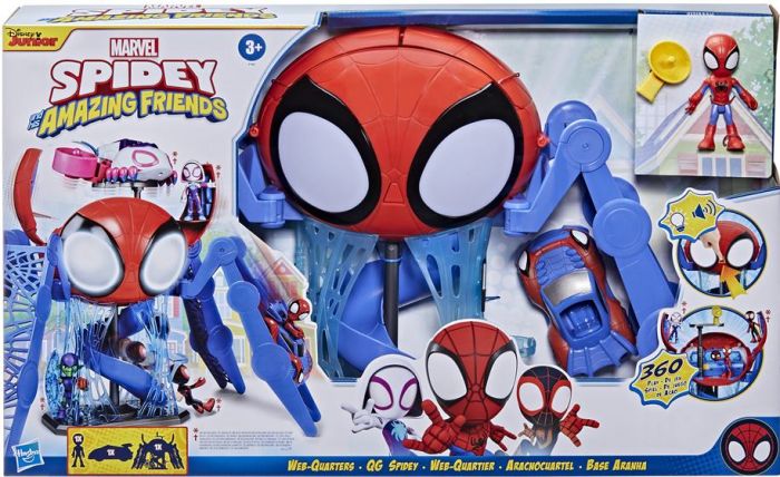 SpiderMan Spidey and his amazing friends Web Quarters lekset med ljus och ljud - Spidey figur och fordon ingår