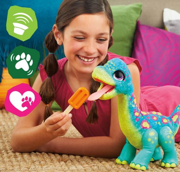 FurReal Snacking Sam interaktiv dinosaur - bamse med 40+ lyder og handlinger 
