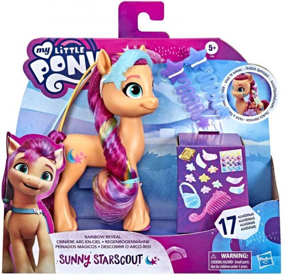 My little Pony Rainbow Reveal Sunny Starscout - ponni med rosa manke og 17 tilbehør - 15 cm