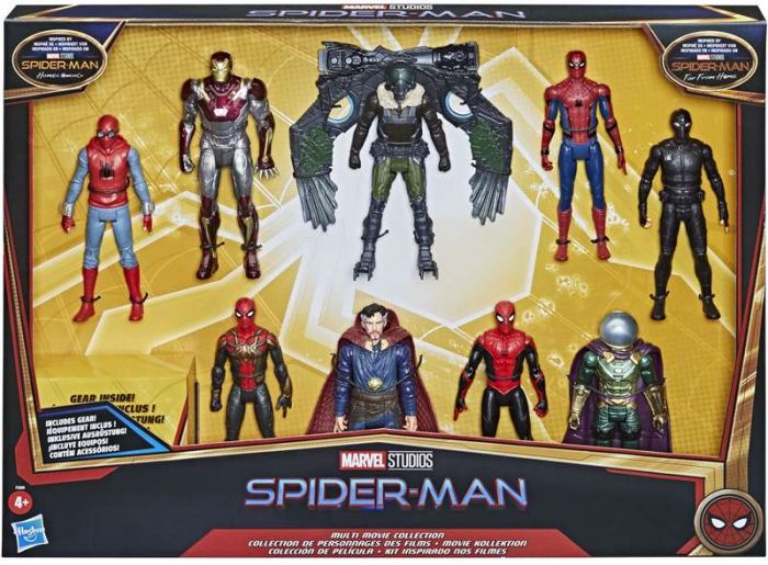 SpiderMan Multi Movie figurpakke - 9 actionfigurer av superhelter og skurker - 15 cm