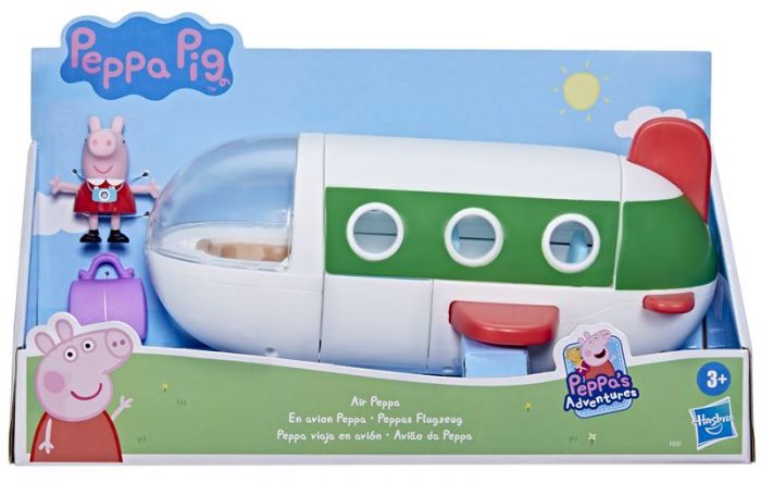 Peppa Gris Air Peppa - lekesett med fly, figur og koffert - 28 cm