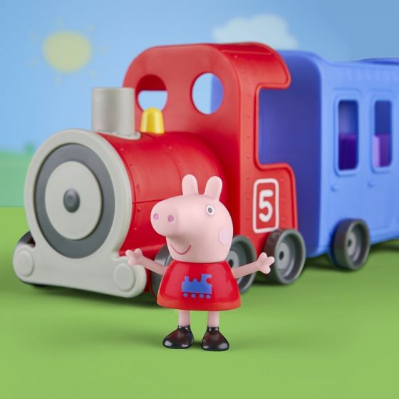 Peppa Gris Miss Rabbit's Train - lekesett med Frøken Kanins tog og 2 figurer - 28 cm
