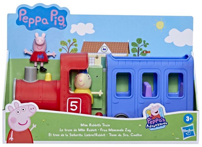 Peppa Gris Miss Rabbit's Train - lekesett med Frøken Kanins tog og 2 figurer - 28 cm