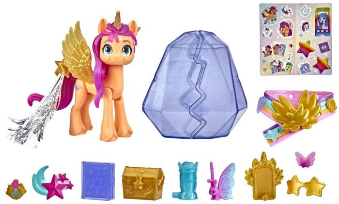 My little Pony Crystal  Adventure Alicorn Sunny Starscout - enhjørningsponni med 20 deler - 8 cm