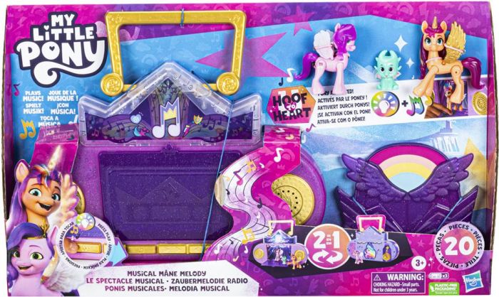 My Little Pony Musical Mane Melody 2i1 legesæt med lys og musik - 3 figurer inkluderet