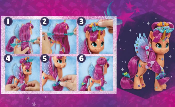 My Little Pony Ribbon Hairstyles Sunny Starscout ponyfigur med 17 tilbehør