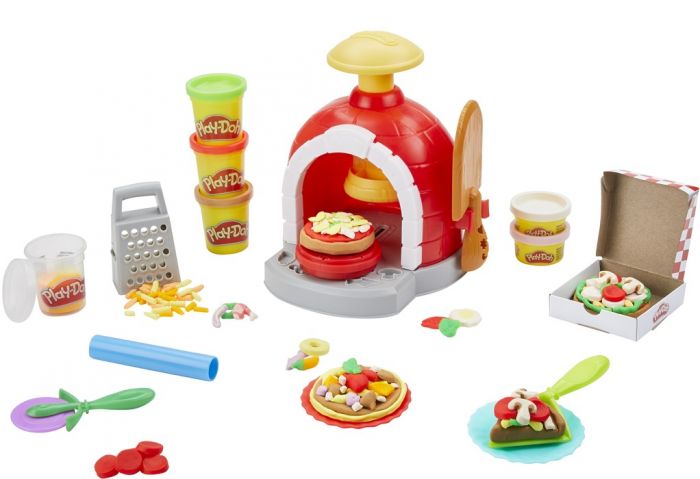 Play Doh Kitchen Creations Pizzaovn legesæt med 6 bokse modellervoks og tilbehør