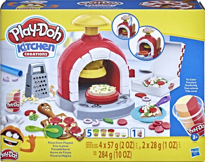 Play Doh Kitchen Creations Pizzaugn lekset med 6 burkar lera och tillbehör