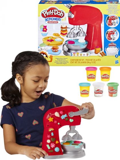 Play Doh Kitchen Creations Magical Mixer lekesett - kjøkkenmaskin med 5 bokser leire