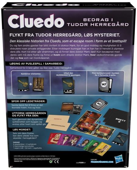 Cluedo Bedrag i Tudor Herregård - et løs mysteriet og røm-spill