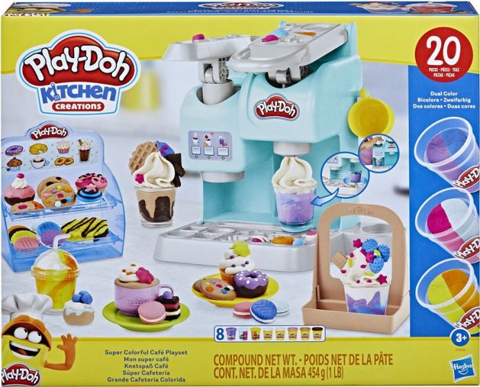 Play Doh Kitchen Creations kafé lekesett med kaffemaskin og 8 bokser leire