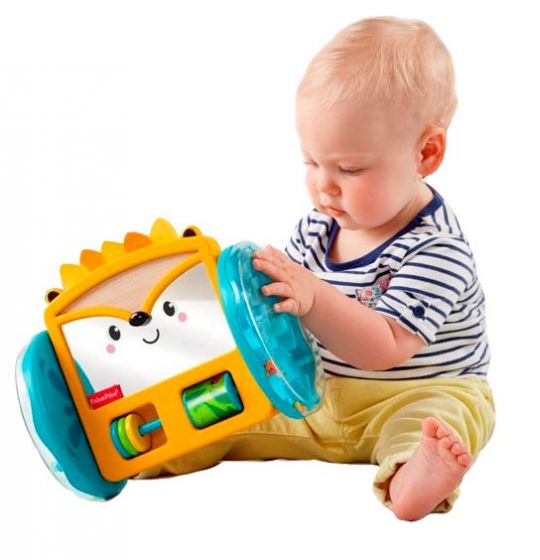 Fisher Price Play & Crawl - spegel med hjul och skallra - aktivitetsleksak för barn från 3 mnd.