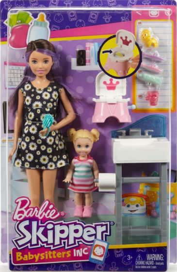 Barbie Skipper-dukke - barnevakt med tilbehør