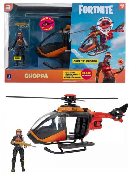 Fortnite Choppa figursett - Blaze og helikopter med turbo boost og lys