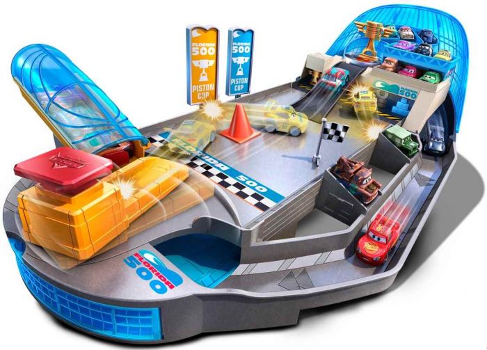 Disney Cars Rollin' Raceway bilbane - utskytningsbane med Lynet McQueen Mini Racer bil