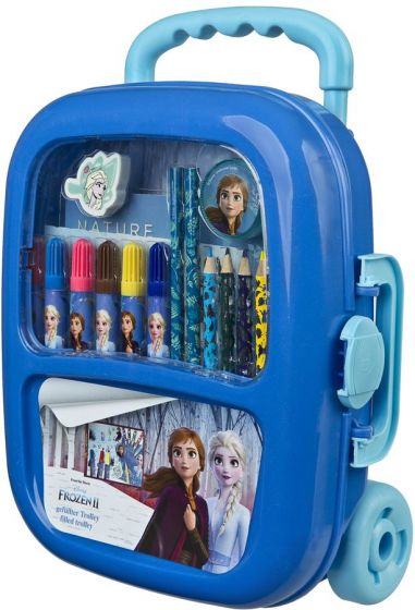 Disney Frozen tegnekoffert på hjul - 19 deler