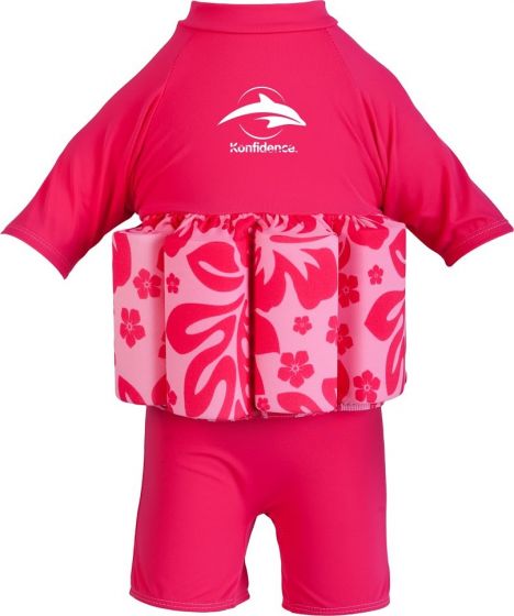 Konfidence flytdräkt T-shirt pink/hibiscus - 1-2 år