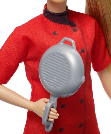 Barbie Karrieredukke - kokk med kokkehatt og stekepanne