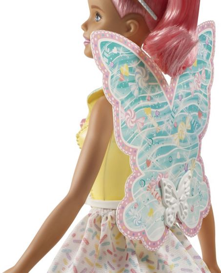 Barbie Dreamtopia Fairy - dukke med tutti frutti-kjole og turkise vinger
