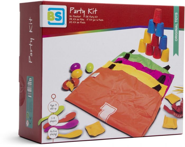 BS Party kit - Ett helt set med sällskapslekar - Hoppa säck, äggstafett och kastlek