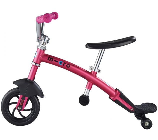 Micro G-Bike Chopper Deluxe balanscykel med dämpare - rosa