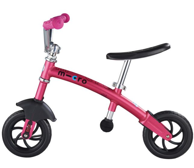 Micro G-Bike Chopper Deluxe balanscykel med dämpare - rosa