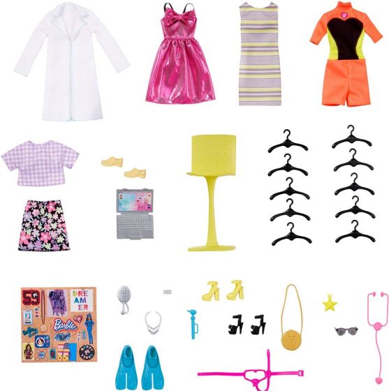 Barbie Dream Closet - garderobesett med dukke, klær og tilbehør
