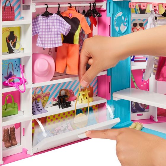 Barbie Fashionistas Dream Closet - garderobsset med docka, kläder och accessoarer - 60 cm