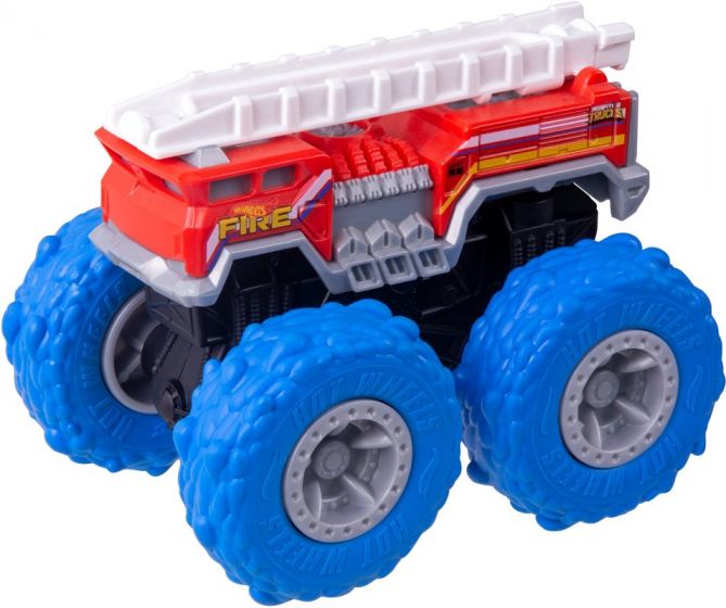 Hot Wheels Monster Trucks Wrecking Wheels 5 Alarm - kjøretøy med store hjul - 9,5 cm høy