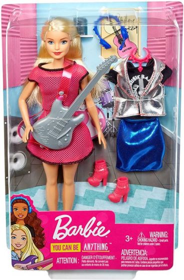 Barbie Karriärdocka musiker - blond popstjärna docka med gitarr