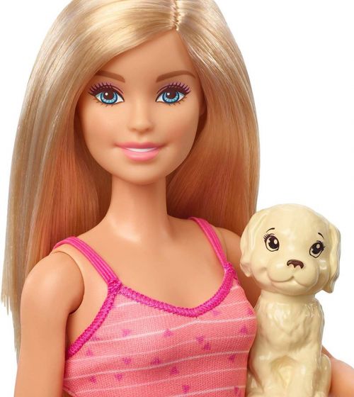 Barbie badetid for valpene - Barbie-dukke og 3 valper