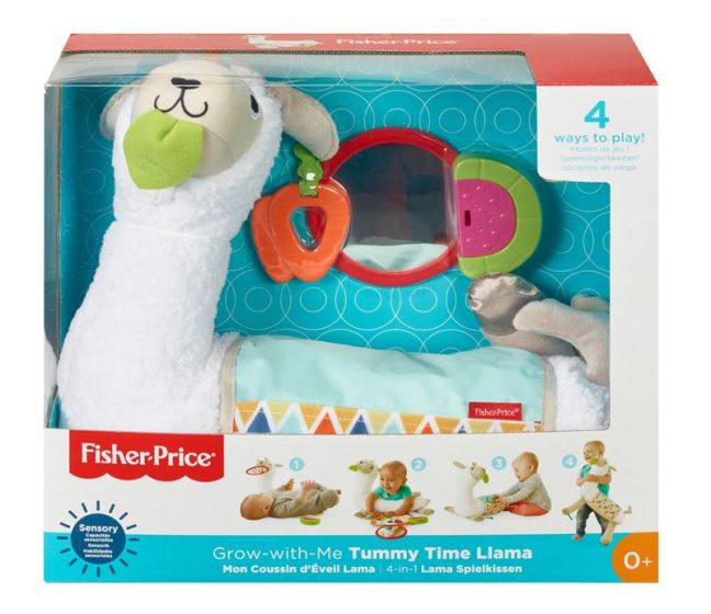 Fisher Price Grow-with-Me Tummy Time Llama - 4 lekemåter med 13 sensoriske oppdagelser 