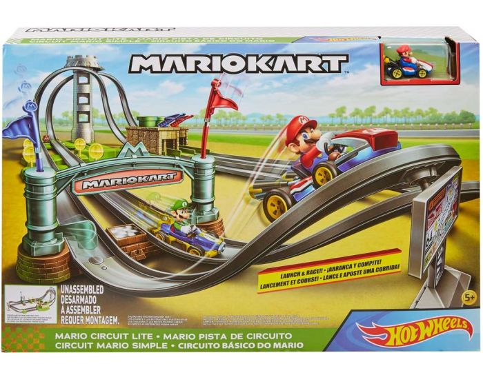 Hot Wheels Mario Kart Circuit Lite Track - bilbane med Mario Kart Standard bil