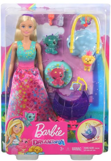 Barbie Dreamtopia Nurturing  Story - dukke med hund og 2 drager