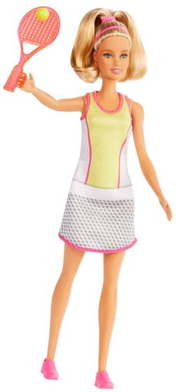 Barbie Karrieredukke - blond tennisspiller dukke med racket og tennisball