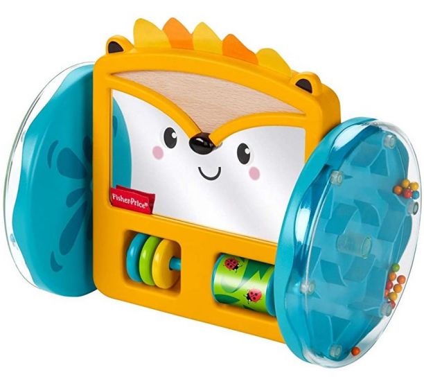 Fisher Price Play & Crawl - spegel med hjul och skallra - aktivitetsleksak för barn från 3 mnd.