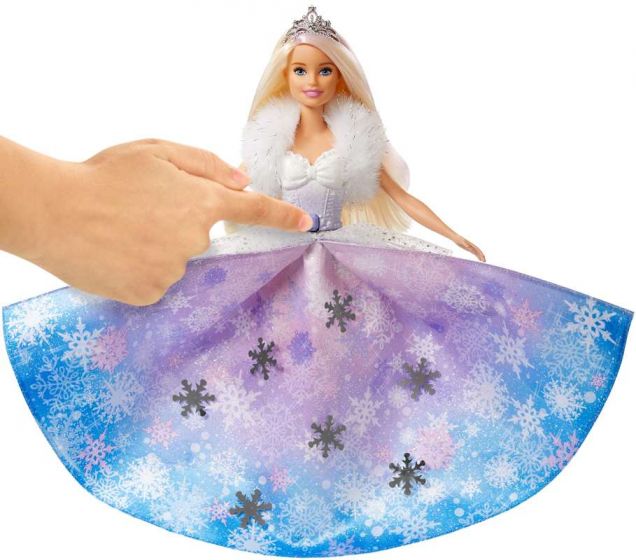 Barbie Dreamtopia Fashion Reveal docka - vinterprinsessa med magisk klänning