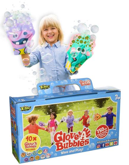 Glove-A-Bubble Mega Pack såpeboble-hanske - 10 hansker og 1 liter med såpebobler