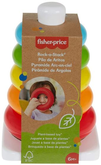 Fisher Price ECO Rock-a-Stack - stableleke - 5 fargerike ringer - plantebasert materialet