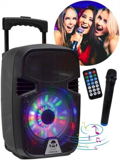 iDance Groove 214N - uppladdningsbar karaokehögtalare med trådlös mikrofon och fjärrkontroll