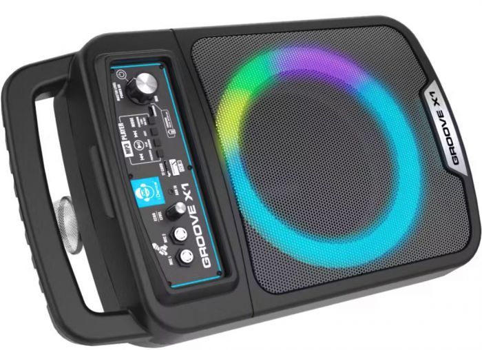 iDance Groove X1 trådløs højttaler med diskolys - mikrofon og stativ medfølger