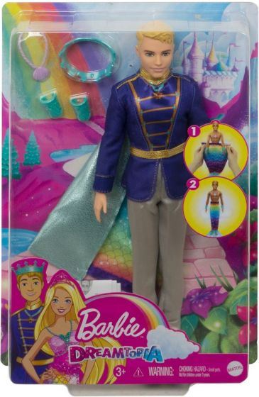 Barbie Dreamtopia Ken 2-i-1 Prins och havsman - blond docka