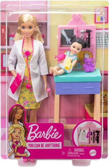 Barbie karrieredukke - barnelege med pasient og tilbehør - 30 cm