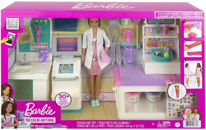Barbie Karrieredukke Fast Cast Clinic - med doktordukke, klinikk og over 30 tilbehør