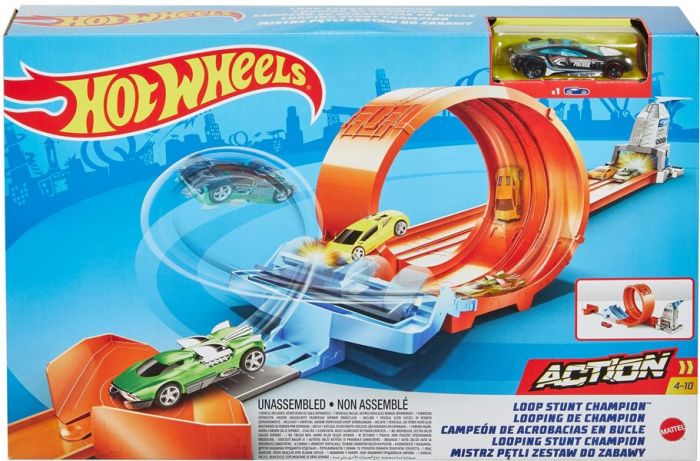 Hot Wheels Loop Stunt Champion bilbane lekesett - 1 bil inkludert
