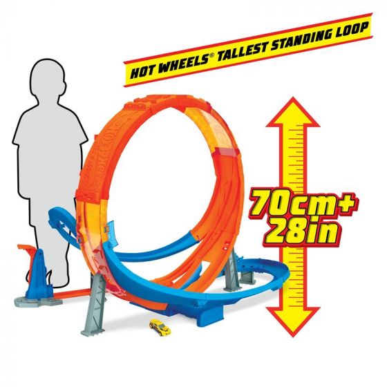 Hot Wheels Massive Loop Mayhem bilbanesæt med 1 bil inkluderet - 78 cm