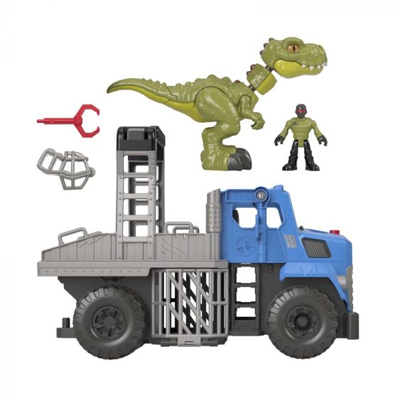 Fisher Price Imaginext Jurassic World Dominion Break Out Dino Hauler lekesett - kjøretøy med dinosaur og figur